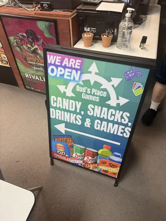 Printed sidewalk A-frame sign made for a local business